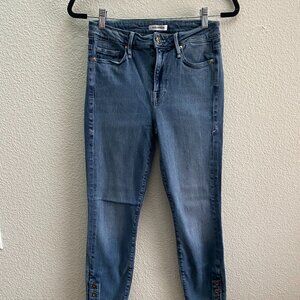 Good American Good Legs Skinny Side Button Denim Jeans Size 4 / 27 Medium Wash